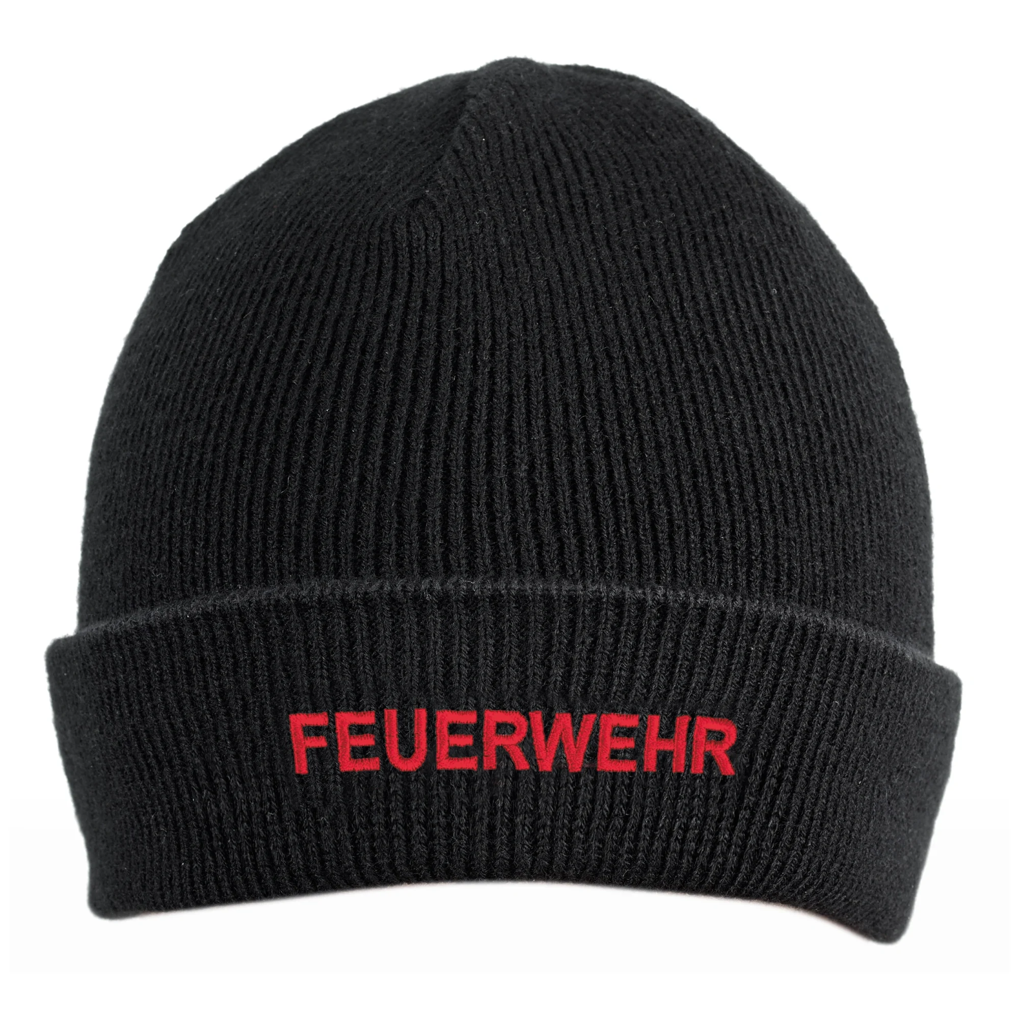 Buettner_Fire-Fashion_Kollektion_Nordrhein-Westfalen_Strickmuetze_schwarz_mit_Feuerwehrlogo