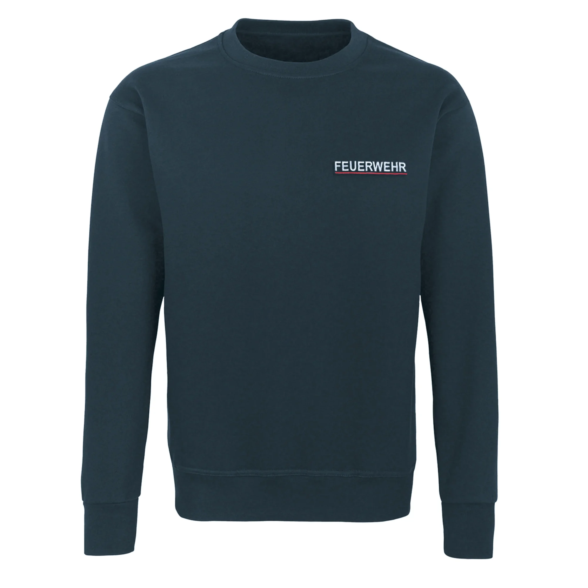 Buettner_Fire-Fashion_Kollektion_Saarland_Sweatshirt_rundhals_marineblau_ feuerwehrlogo