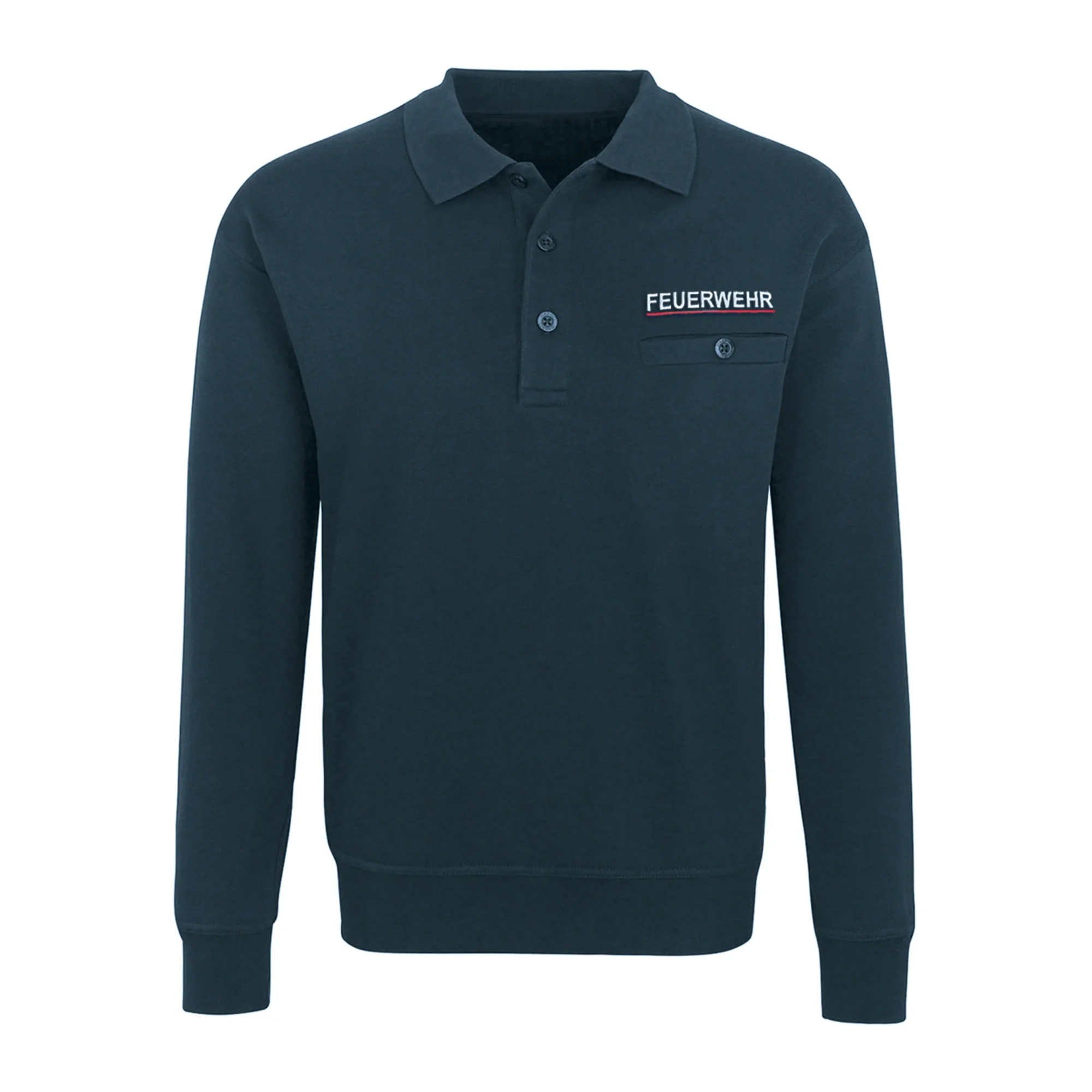 Buettner_Fire-Fashion_Kollektion_Hessen_Poloshirt_langarm_mit_Feuerwehrlogo_in_marineblau